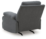 Side-Swipe Charcoal Chenille Recliner