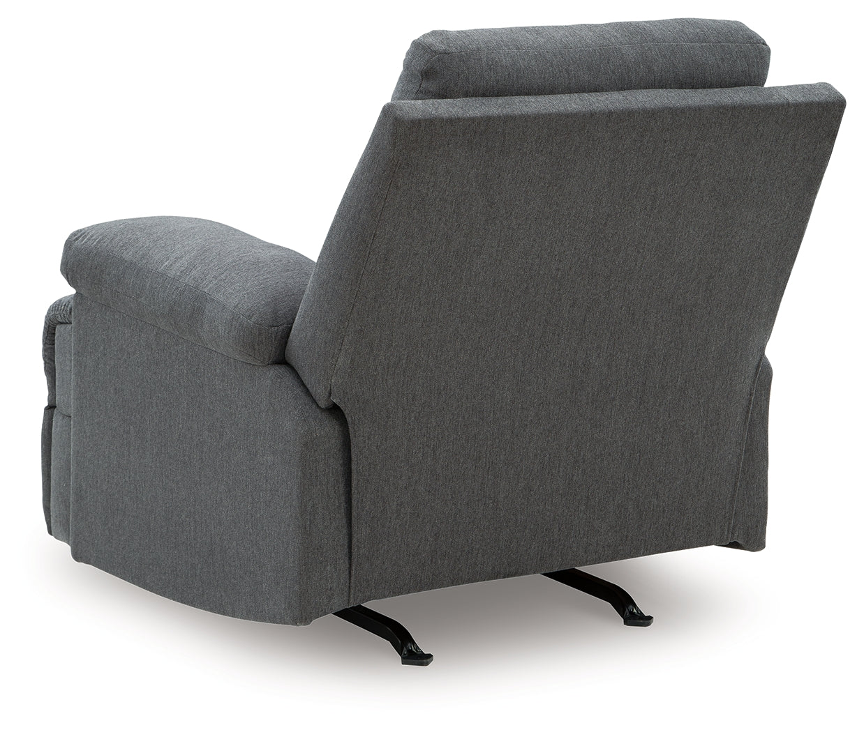 Side-Swipe Charcoal Chenille Recliner