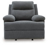 Side-Swipe Charcoal Chenille Recliner