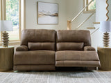 Beckley Place Earth Faux Leather Power Reclining Sofa