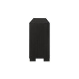 Bellante Black Modern Contemporary Solid Wood And Veneers Bookcase Storage LED Bedroom Set - Ella Furniture