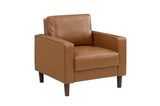 Malcolm Brown Faux Leather Living Room Set