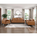 Malcolm Brown Faux Leather Sofa