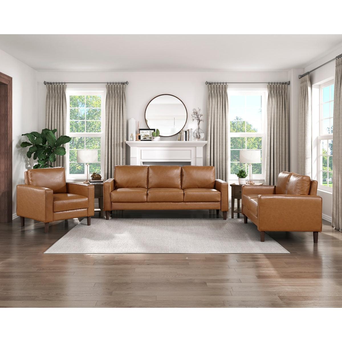 Malcolm Brown Faux Leather Sofa