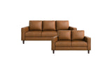 Malcolm Brown Faux Leather Living Room Set