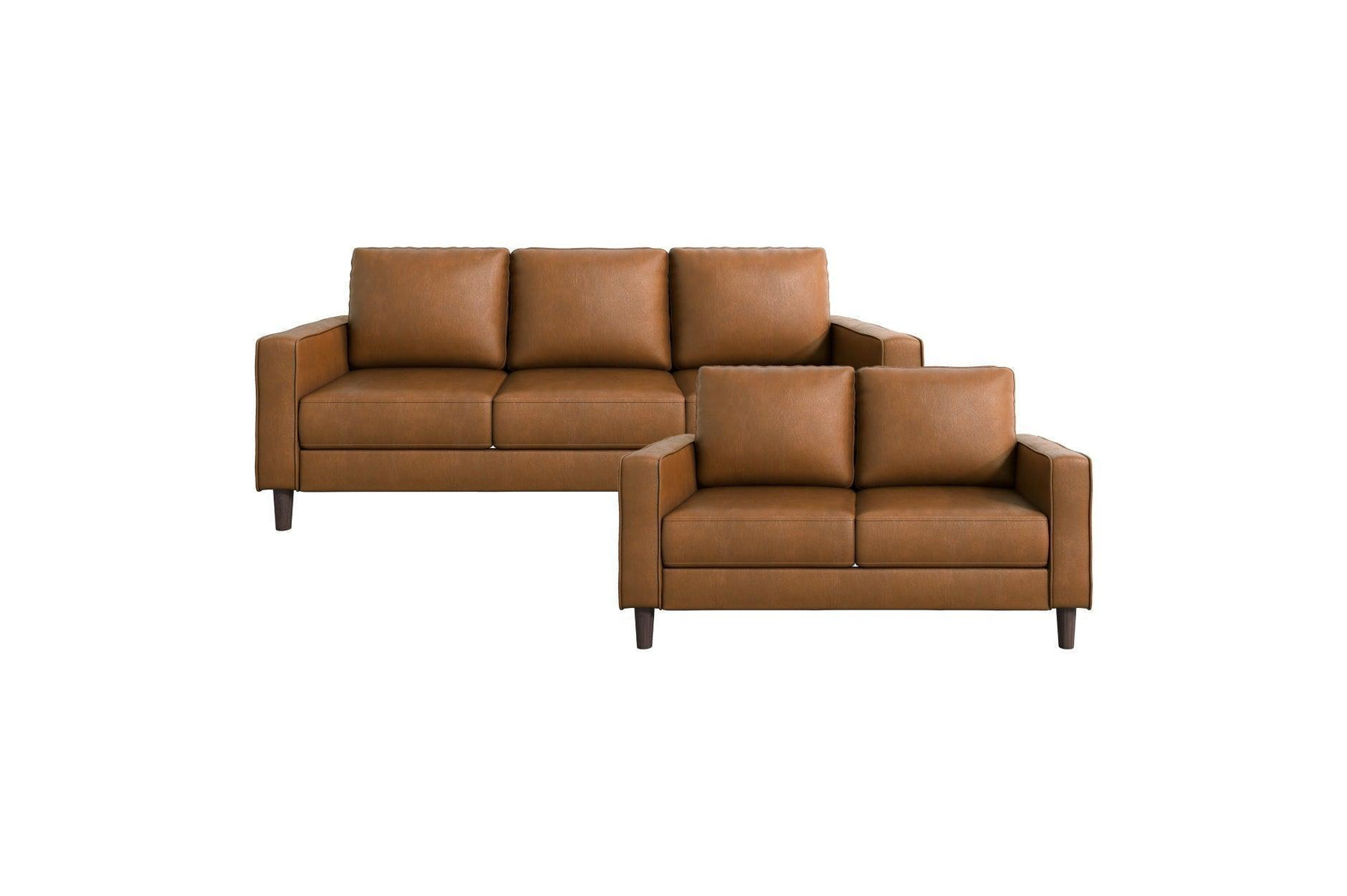 Malcolm Brown Faux Leather Living Room Set