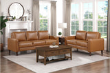 Malcolm Brown Faux Leather Living Room Set