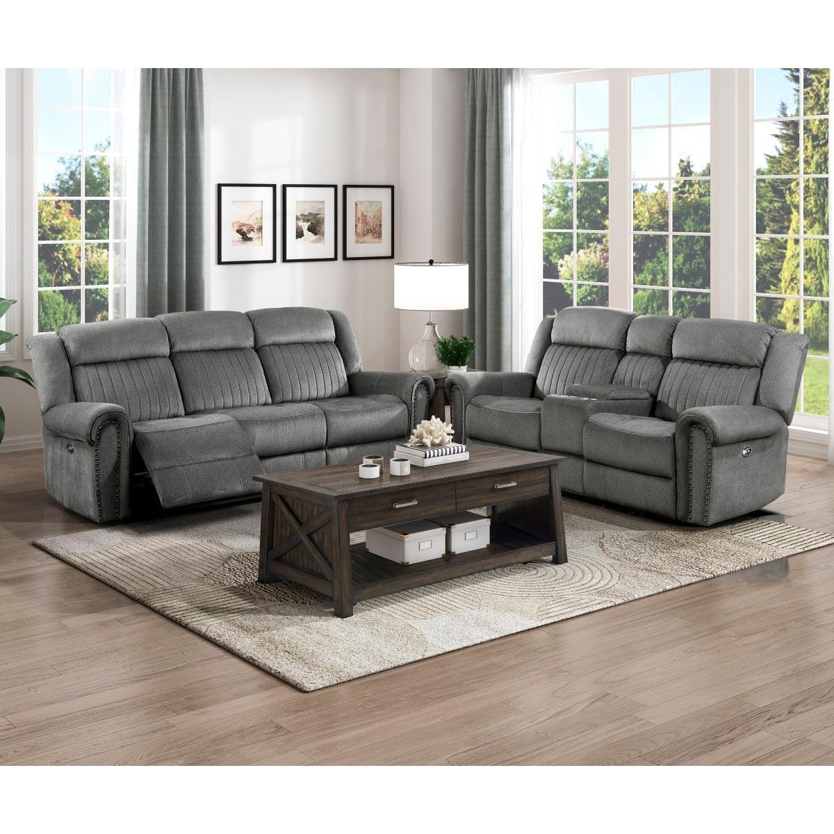 Brennen Charcoal Power Reclining Loveseat