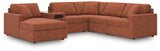 Modmax Spice Performance Fabric,Next-Gen Nuvella™ 6-Piece Sectional with Audio System and Chaise