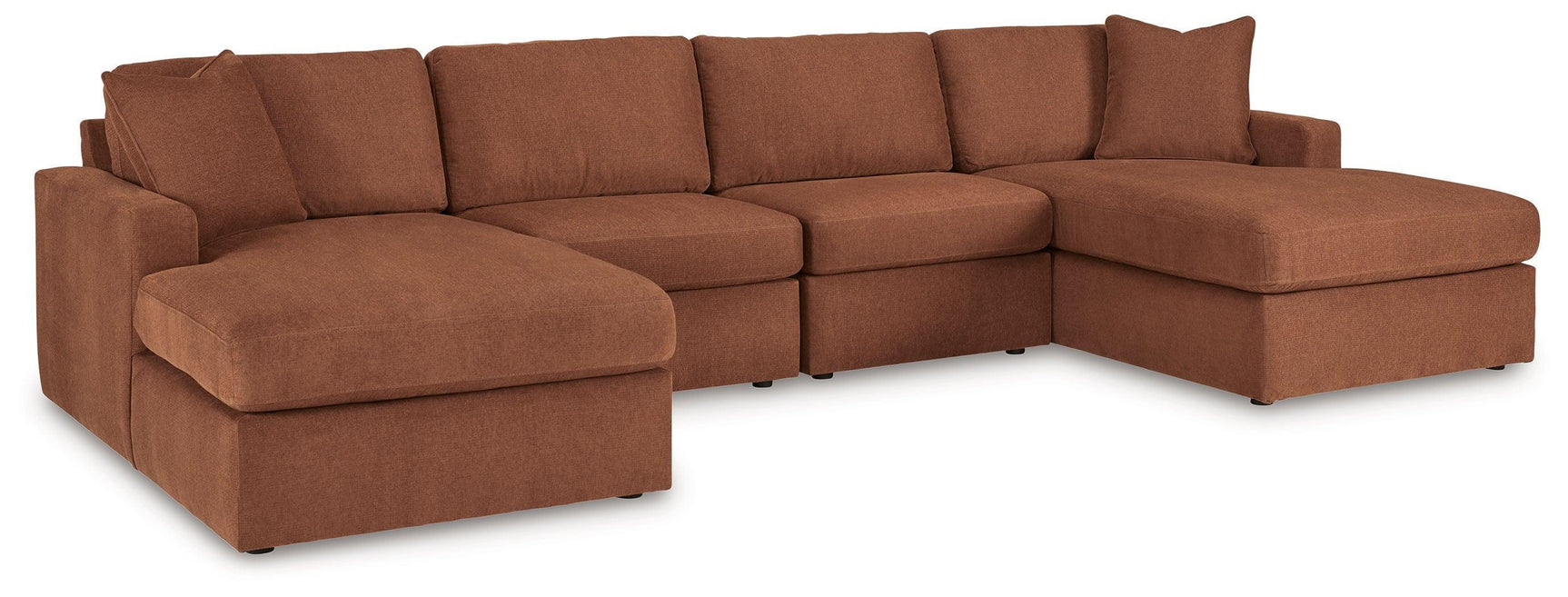 Modmax Spice Performance Fabric,Next-Gen Nuvella™ 4-Piece Sectional with Chaise