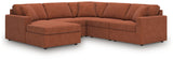 Modmax Spice Performance Fabric,Next-Gen Nuvella™ 5-Piece Sectional with Chaise