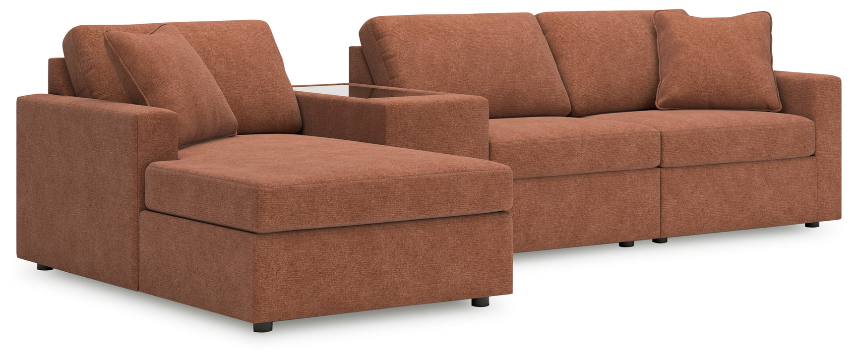 Modmax Spice Performance Fabric,Next-Gen Nuvella™ 4-Piece Sectional with Chaise