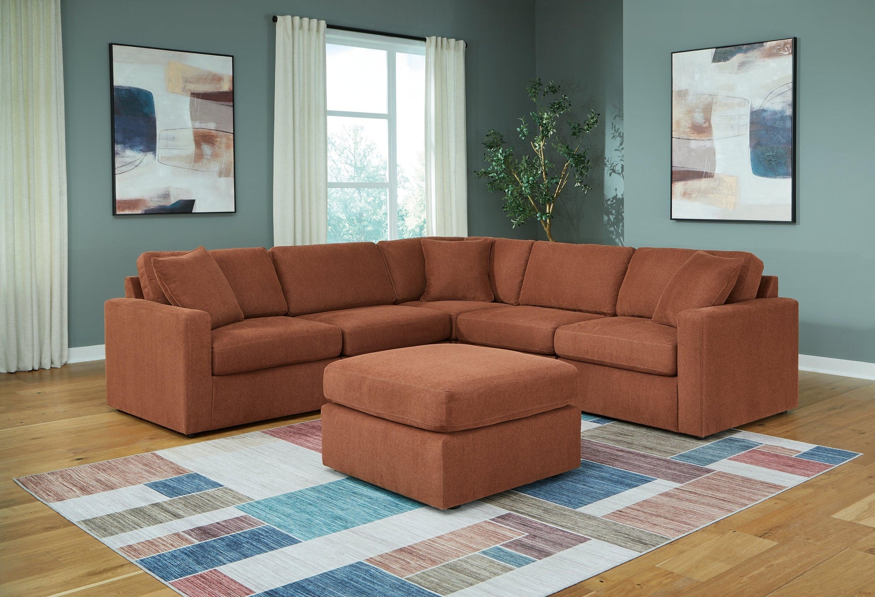 Pillar Spice Peak 5-Piece Sectional With Ottoman