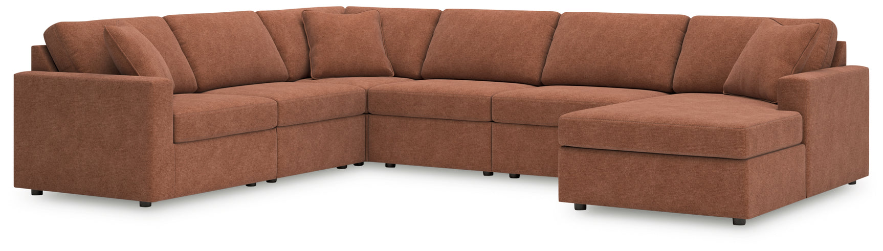 Modmax Spice Performance Fabric,Next-Gen Nuvella™ 6-Piece Sectional with Chaise
