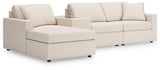 Modmax Oyster Performance Fabric,Next-Gen Nuvella™ 4-Piece Sectional with Chaise