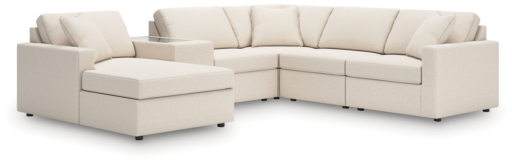 Modmax Oyster Performance Fabric,Next-Gen Nuvella™ 6-Piece Sectional with Chaise