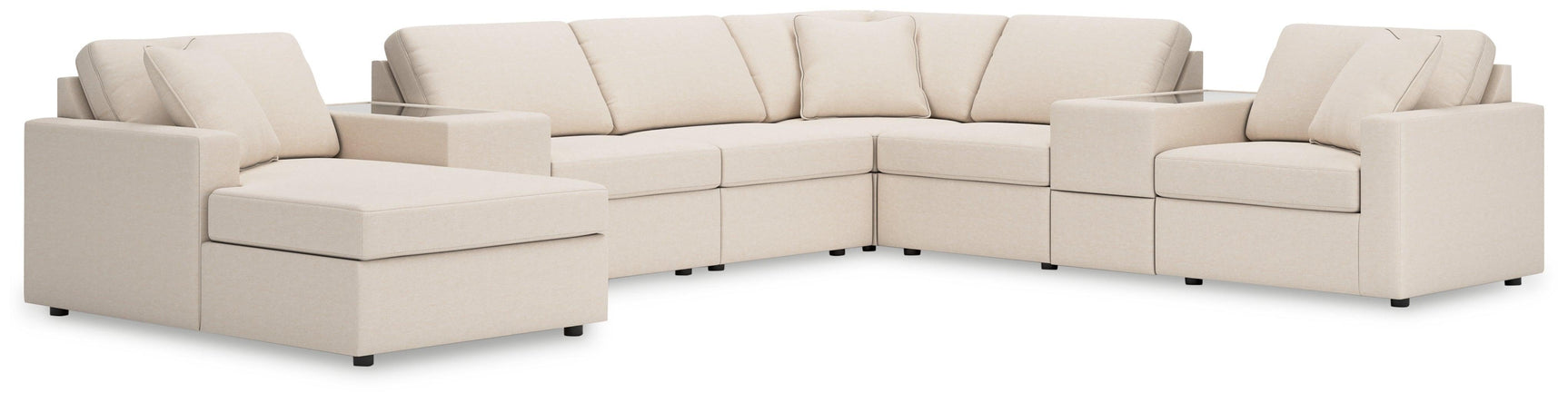 Modmax Oyster Performance Fabric,Next-Gen Nuvella™ 8-Piece Sectional with Chaise