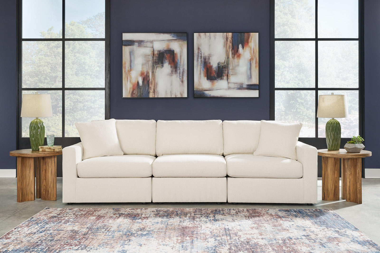 Modmax Oyster 3-Piece Sectional With Ottoman