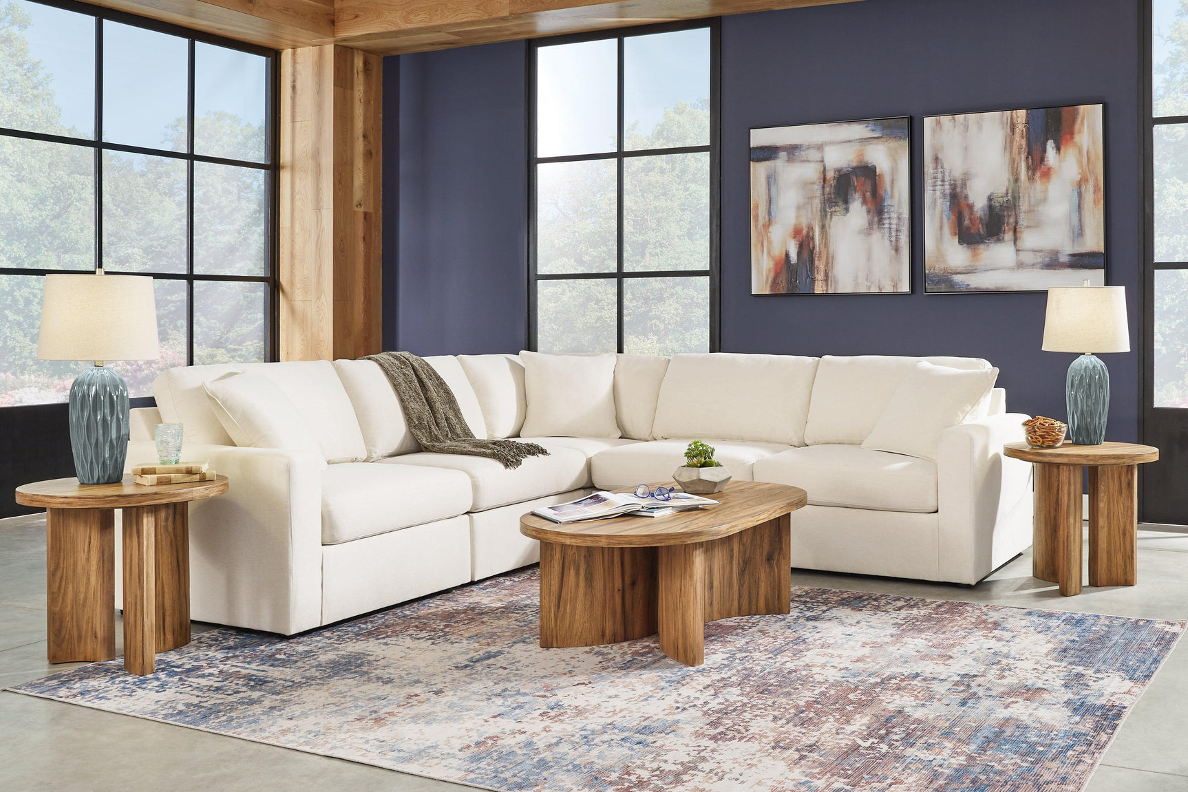 Pillar Oyster Peak 5-Piece Sectional With Recliner