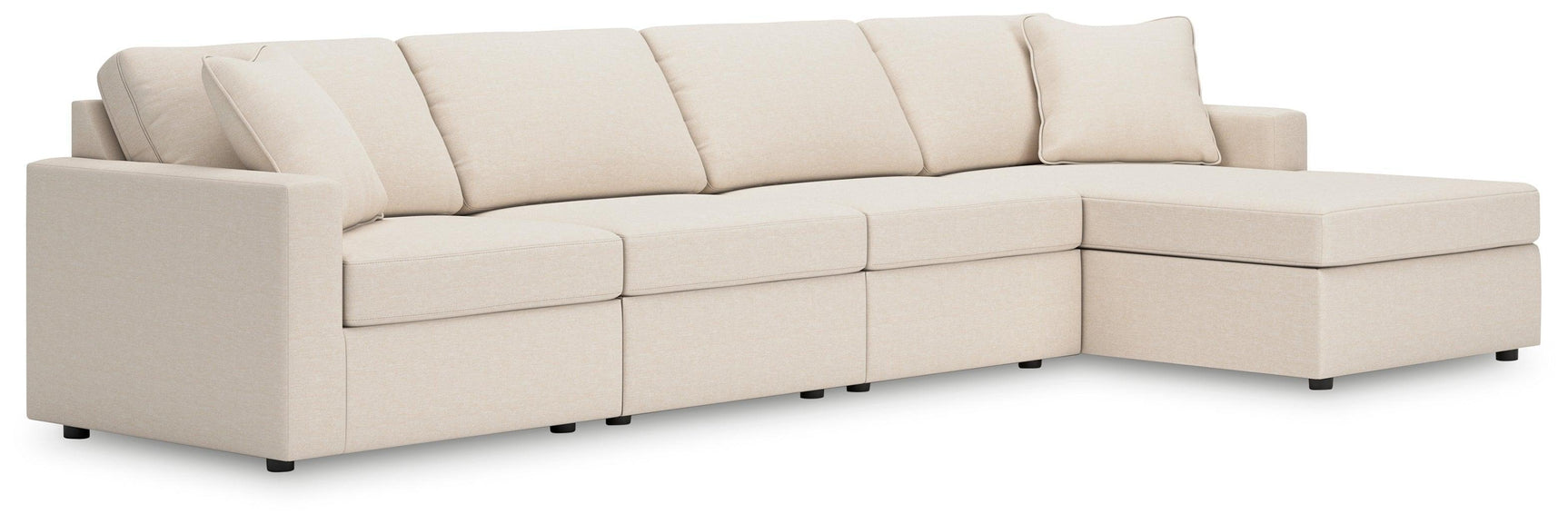 Modmax Oyster Performance Fabric,Next-Gen Nuvella™ 4-Piece Sectional with Chaise