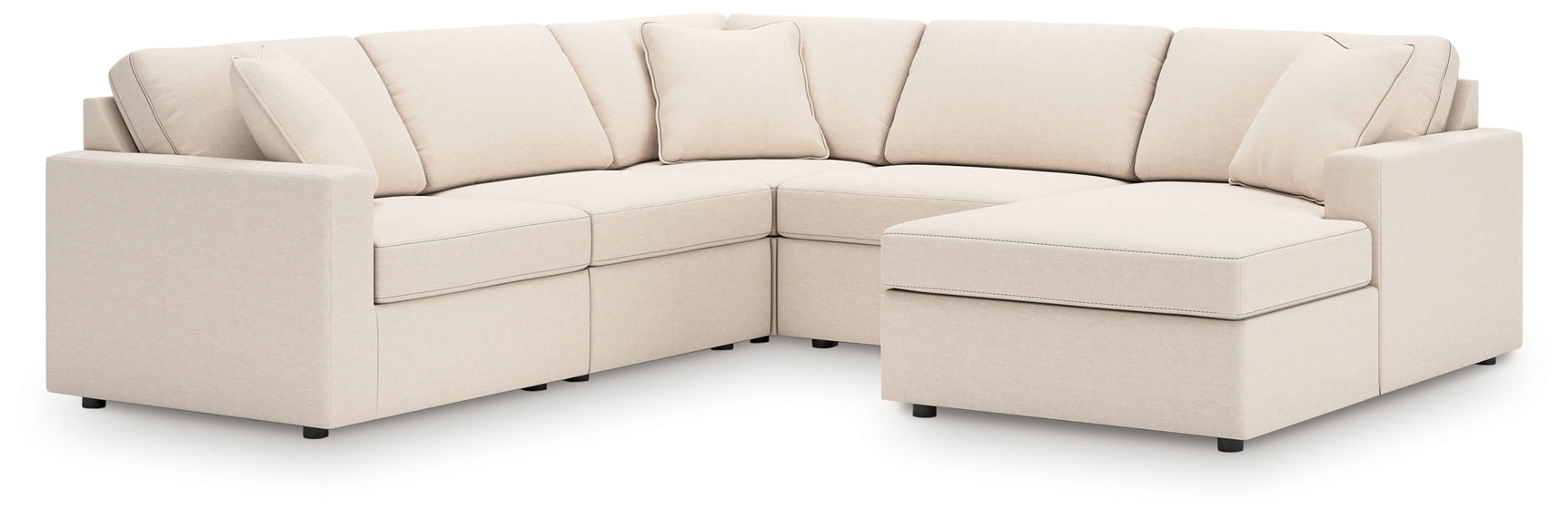 Modmax Oyster Performance Fabric,Next-Gen Nuvella™ 5-Piece Sectional with Chaise