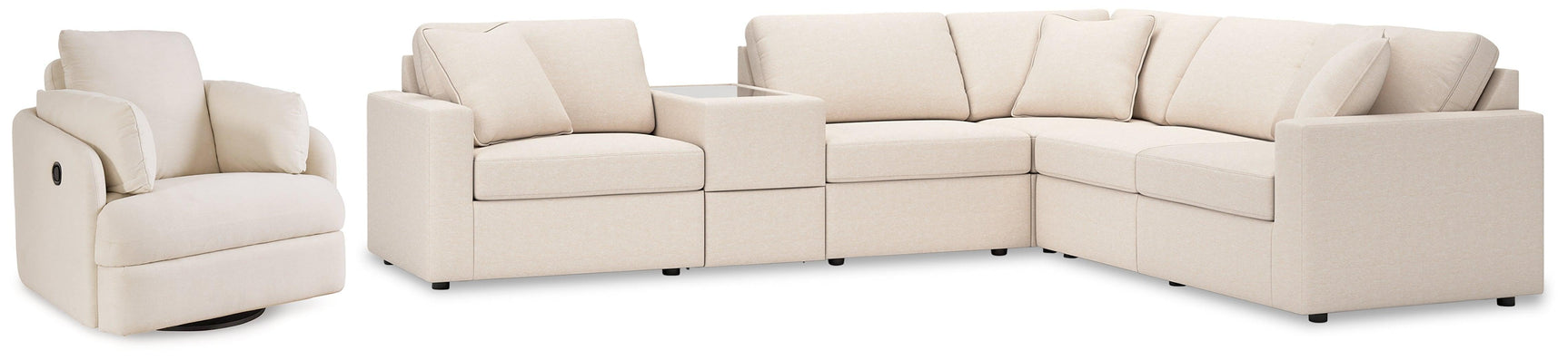 Pillar Oyster Peak 6-Piece Sectional With Recliner