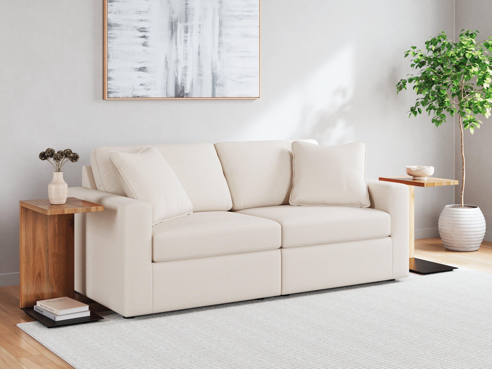 Pillar Oyster Peak Sofa And Loveseat