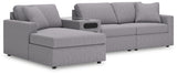 Modmax Granite Performance Fabric,Next-Gen Nuvella™ 4-Piece Sectional with Chaise