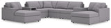 Modmax Granite Performance Fabric,Next-Gen Nuvella™ 8-Piece Sectional with Chaise