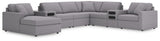 Modmax Granite Performance Fabric,Next-Gen Nuvella™ 8-Piece Sectional with Audio System and Chaise