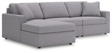 Modmax Granite Performance Fabric,Next-Gen Nuvella™ 3-Piece Sectional with Chaise