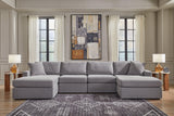 Modmax Granite Performance Fabric,Next-Gen Nuvella™ 4-Piece Sectional with Chaise