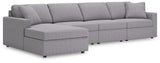 Modmax Granite Performance Fabric,Next-Gen Nuvella™ 4-Piece Sectional with Chaise