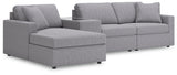 Modmax Granite Performance Fabric,Next-Gen Nuvella™ 4-Piece Sectional with Chaise