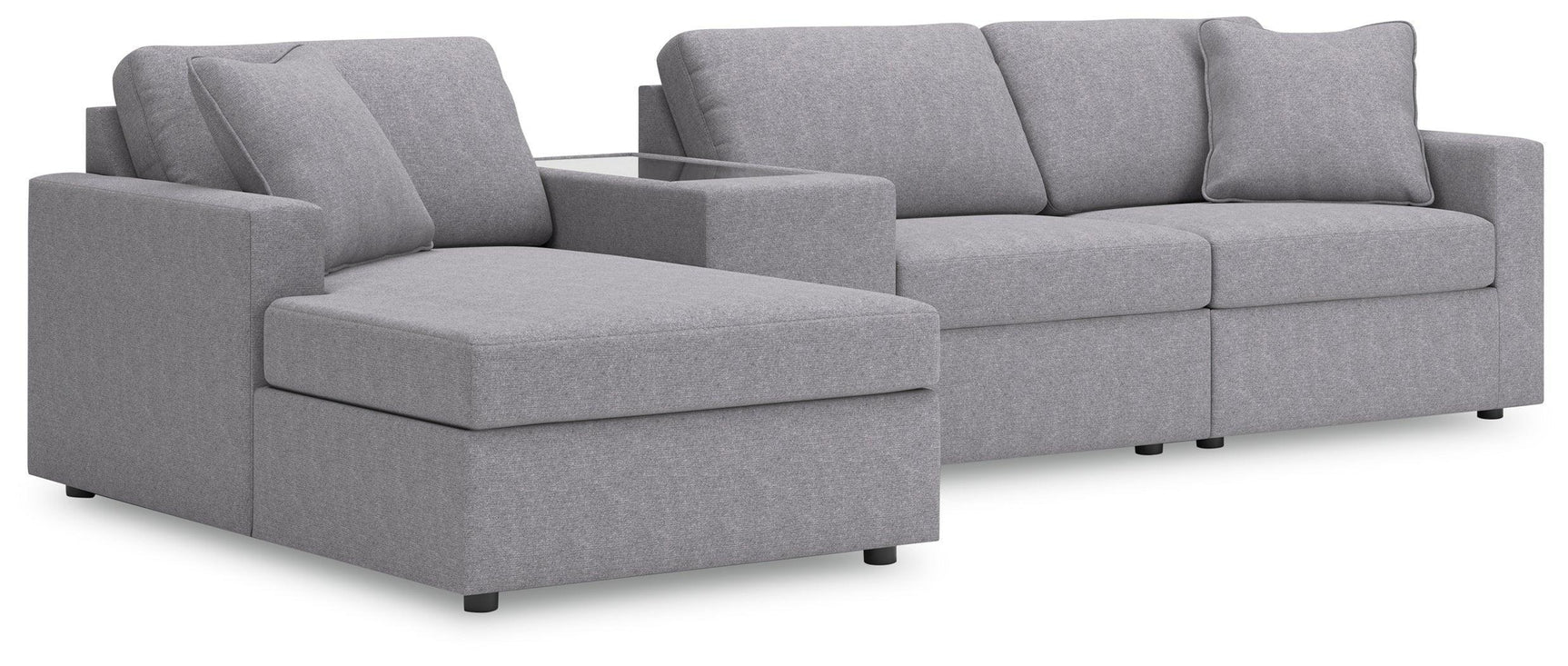 Modmax Granite Performance Fabric,Next-Gen Nuvella™ 4-Piece Sectional with Chaise