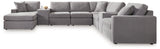 Modmax Granite Performance Fabric,Next-Gen Nuvella™ 8-Piece Sectional with Chaise
