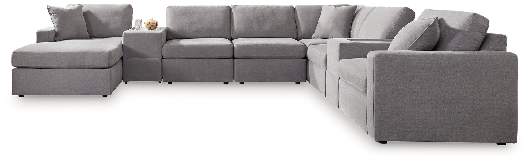 Modmax Granite Performance Fabric,Next-Gen Nuvella™ 8-Piece Sectional with Chaise