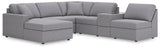 Modmax Granite Performance Fabric,Next-Gen Nuvella™ 6-Piece Sectional with Chaise
