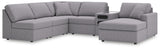 Modmax Granite Performance Fabric,Next-Gen Nuvella™ 6-Piece Sectional with Chaise