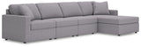 Modmax Granite Performance Fabric,Next-Gen Nuvella™ 4-Piece Sectional with Chaise