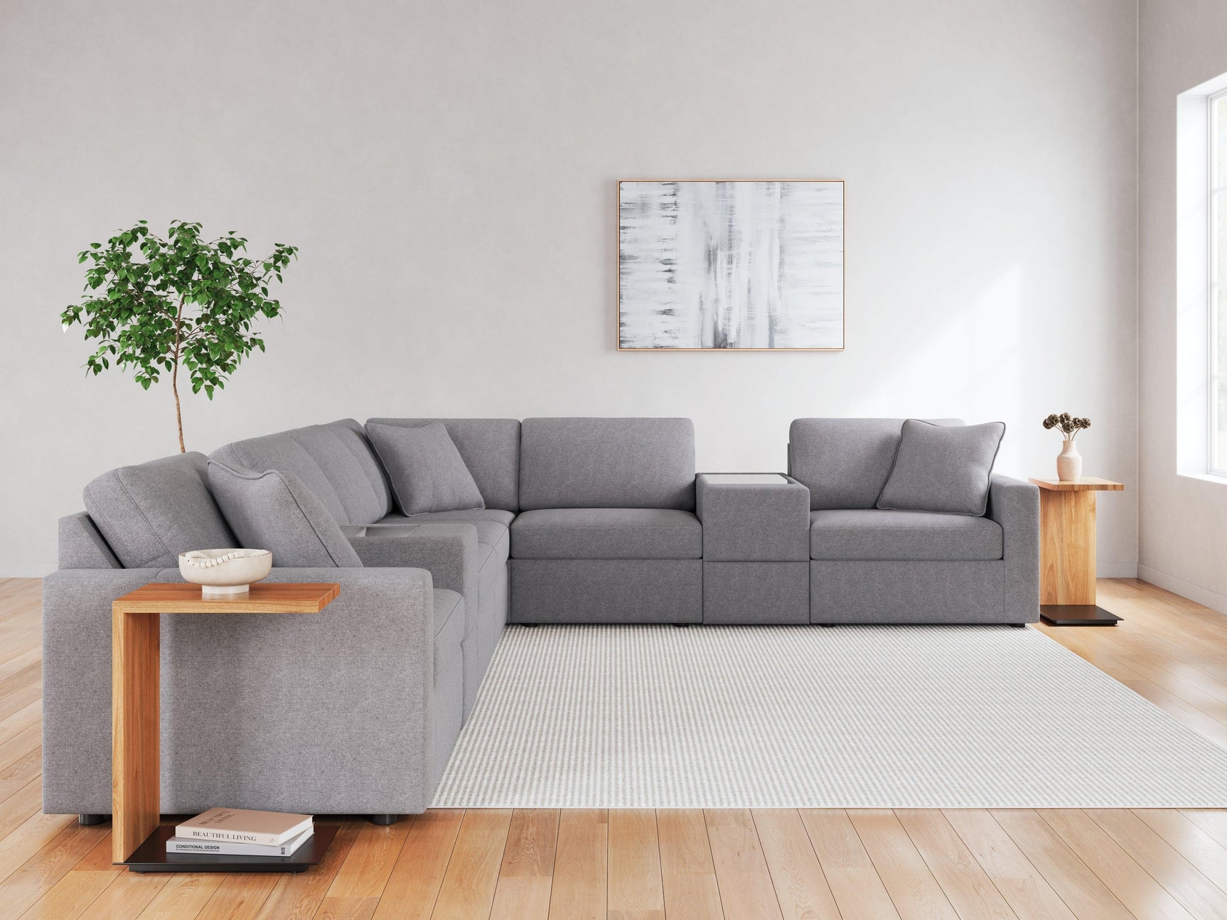 Modmax Granite Performance Fabric,Next-Gen Nuvella™ 8-Piece Sectional