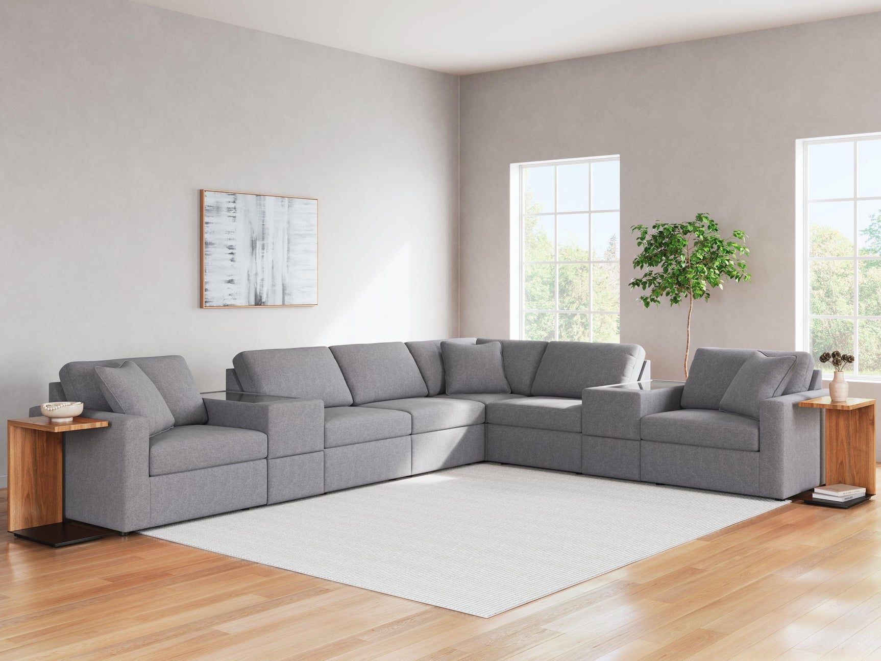 Modmax Granite Performance Fabric,Next-Gen Nuvella™ 8-Piece Sectional