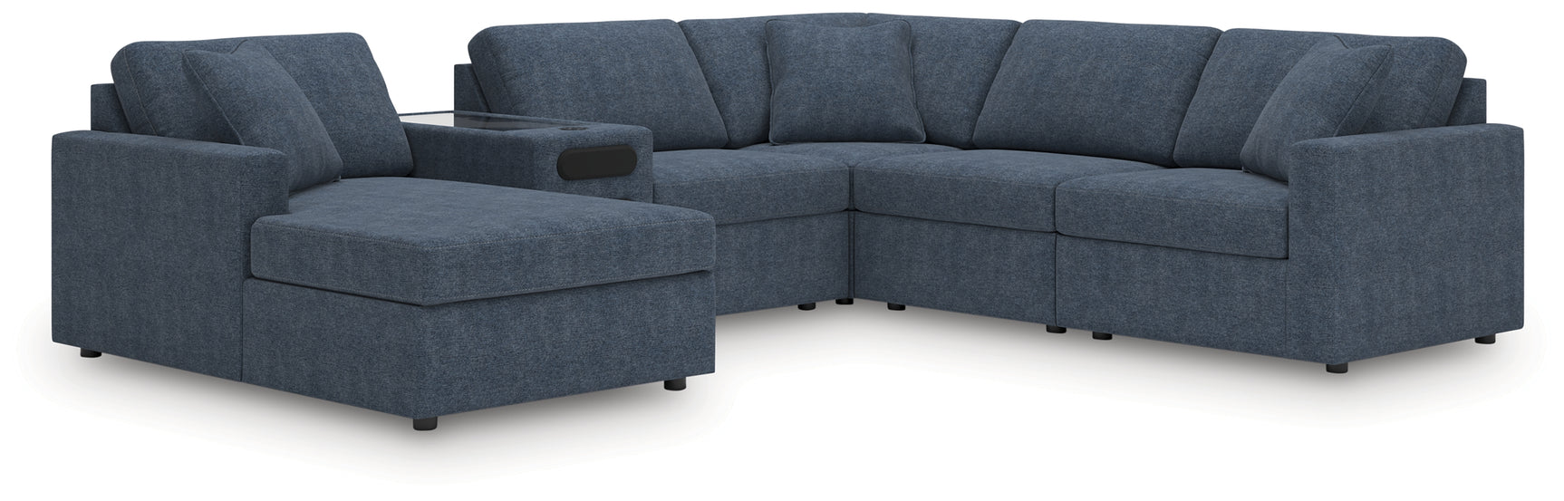 Modmax Ink Performance Fabric,Next-Gen Nuvella™ 6-Piece Sectional with Audio System and Chaise