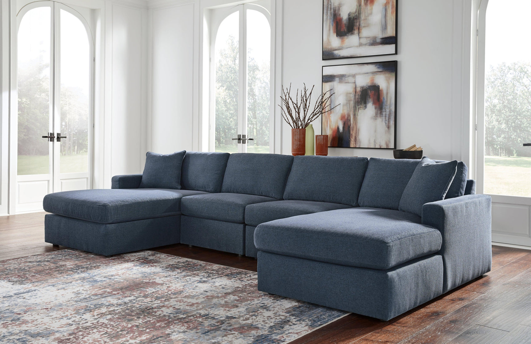 Modmax Ink Performance Fabric,Next-Gen Nuvella™ 4-Piece Sectional with Chaise