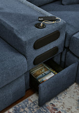 Modmax Ink Performance Fabric,Next-Gen Nuvella™ 7-Piece Sectional with Audio Console