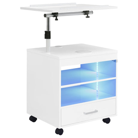 Lerma 1-Drawer Adjustable Tray Top Nightstand with Speaker White High Gloss — product image 2