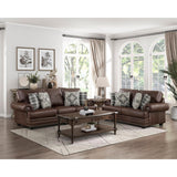 Franklin Dark Brown Traditional Solid Wood And Plywood Polished Microfiber Upholstery Sofa - Ella Furniture