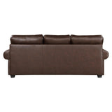 Franklin Dark Brown Traditional Solid Wood And Plywood Polished Microfiber Upholstery Sofa - Ella Furniture