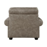Franklin Gray Traditional Solid Wood And Plywood Polished Microfiber Upholstery Chair - Ella Furniture