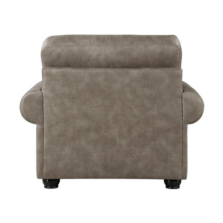 Franklin Gray Traditional Solid Wood And Plywood Polished Microfiber Upholstery Chair - Ella Furniture